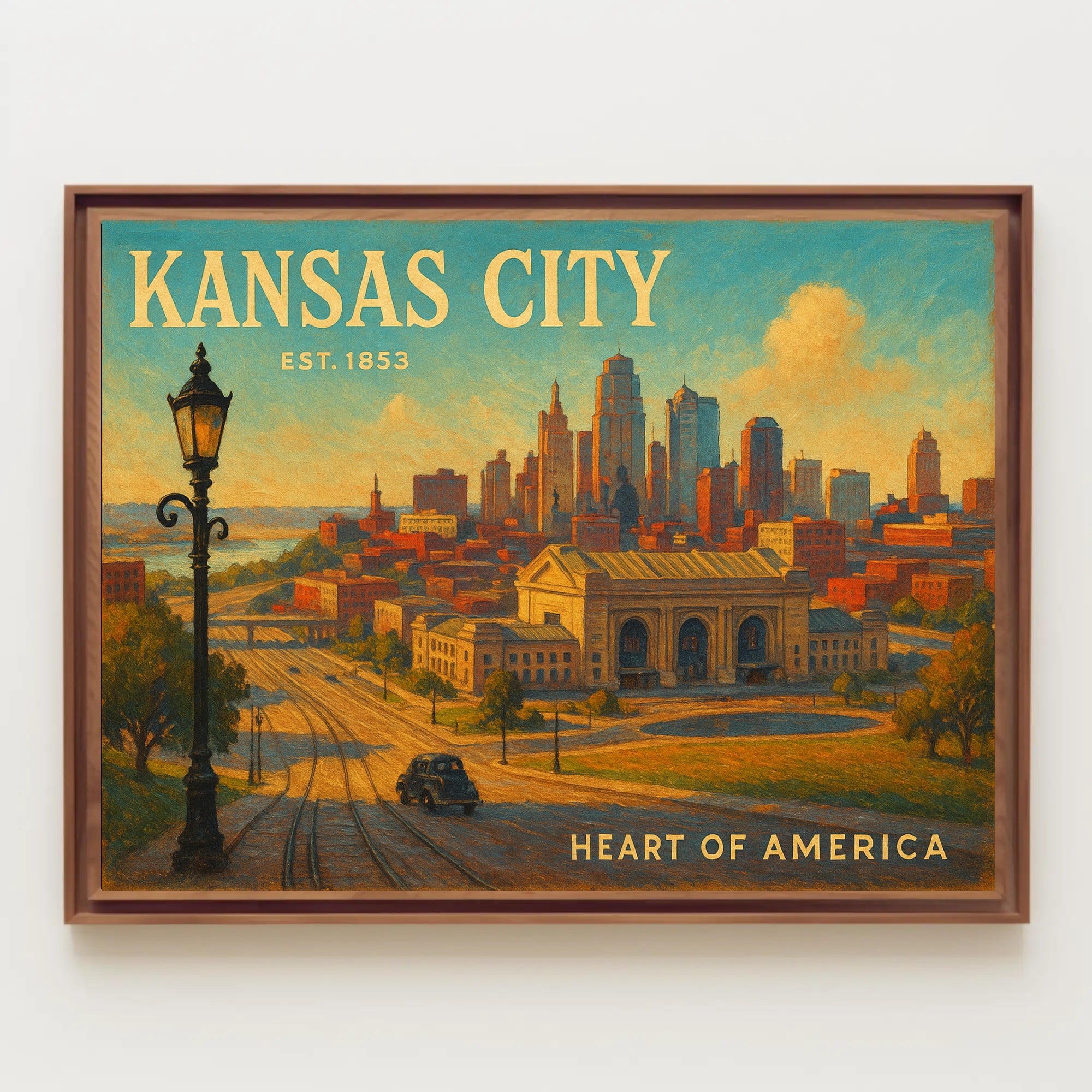 Kansas City Heart of America Travel Poster