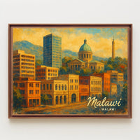 Malawi Cityscape Travel Photography Poster