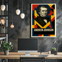 Andrew Johnson 17th President of the United States Abstract Pop Poster