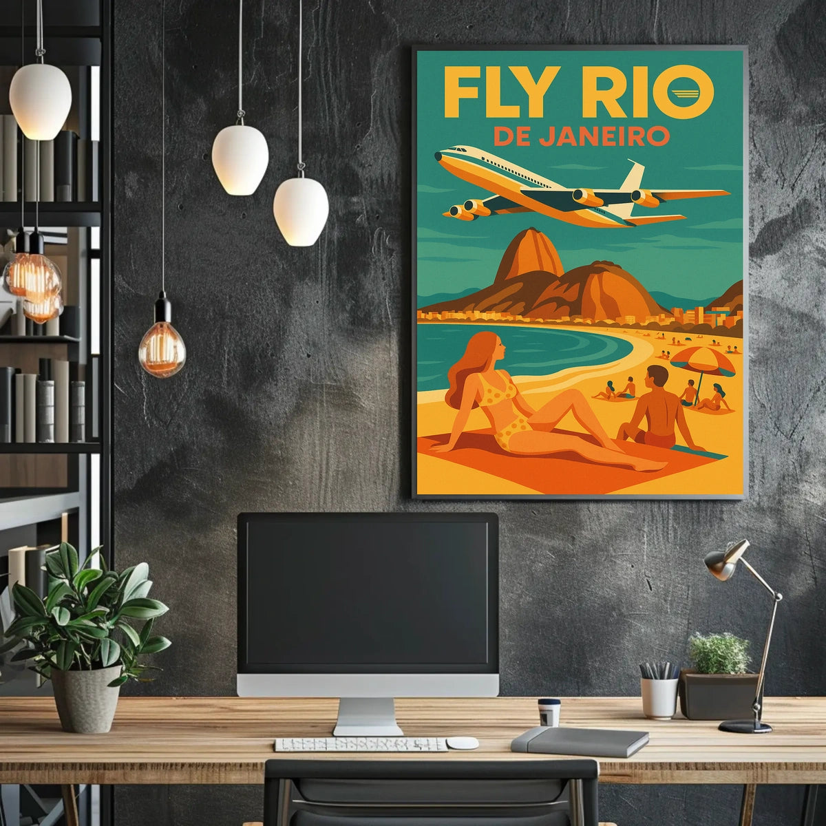 Travel to Rio de Janeiro Retro Travel Poster
