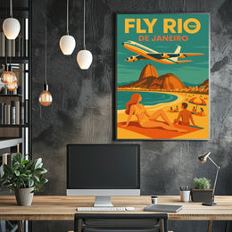 Travel to Rio de Janeiro Retro Travel Poster