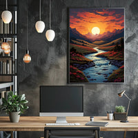 Sunset Over Serene Valley Poster