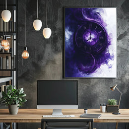 Mystical Clock in Ethereal Clouds Fantasy or Mythology Poster PosterGoat