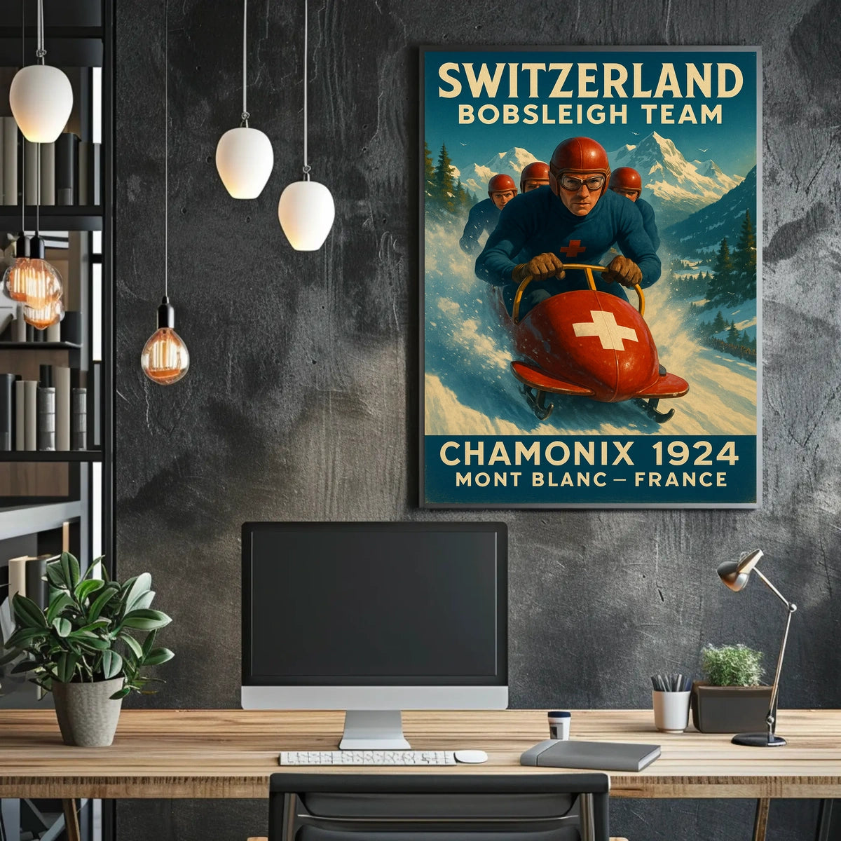 Switzerland Bobsleigh Team Chamonix Poster
