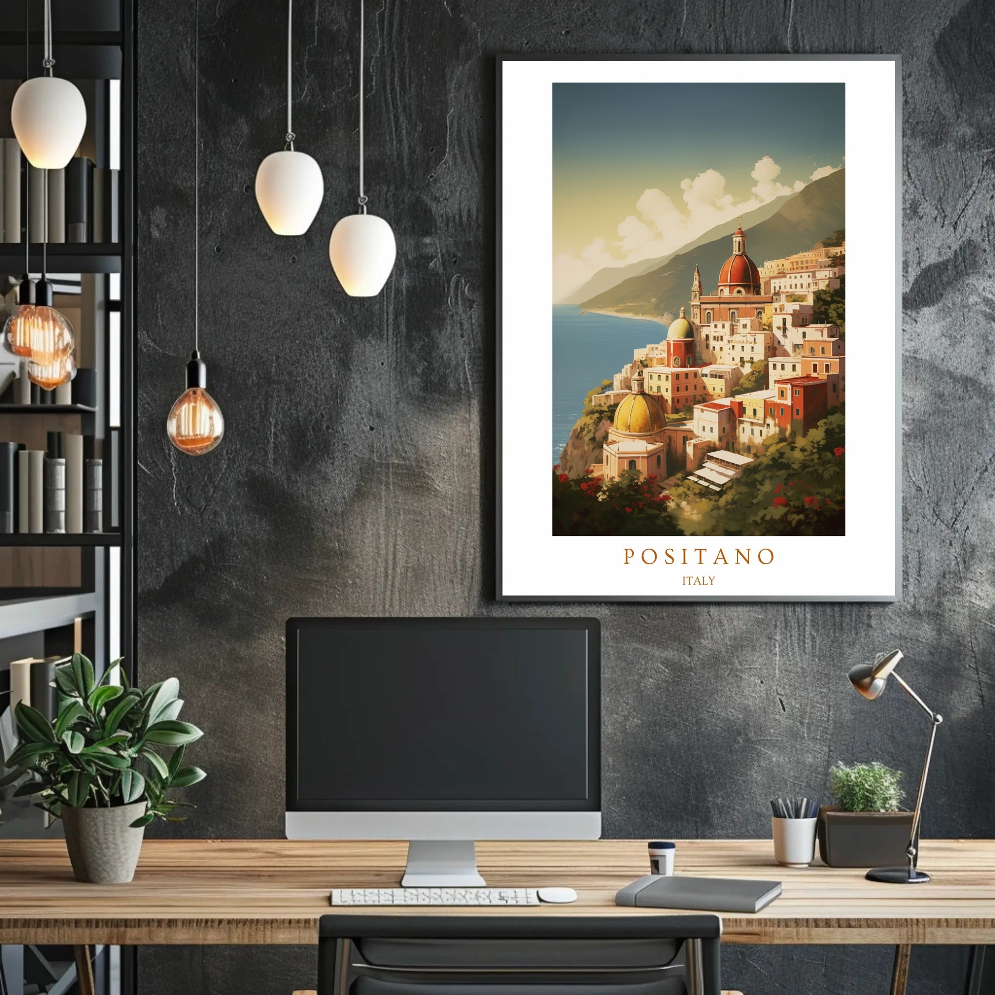 Positano Coastal View Travel Poster PosterGoat