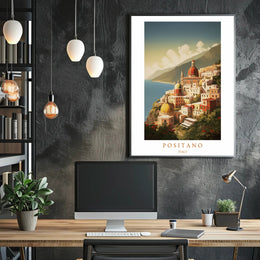Positano Coastal View Travel Poster PosterGoat