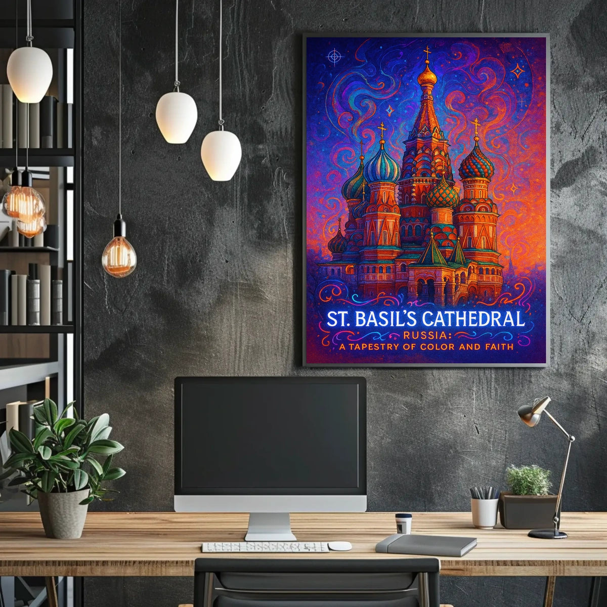 St. Basils Cathedral A Tapestry of Color and Faith Poster