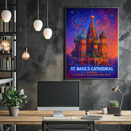 St. Basils Cathedral A Tapestry of Color and Faith Poster