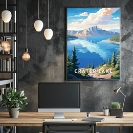 Crater Lake Scenic Tranquility National Park Poster