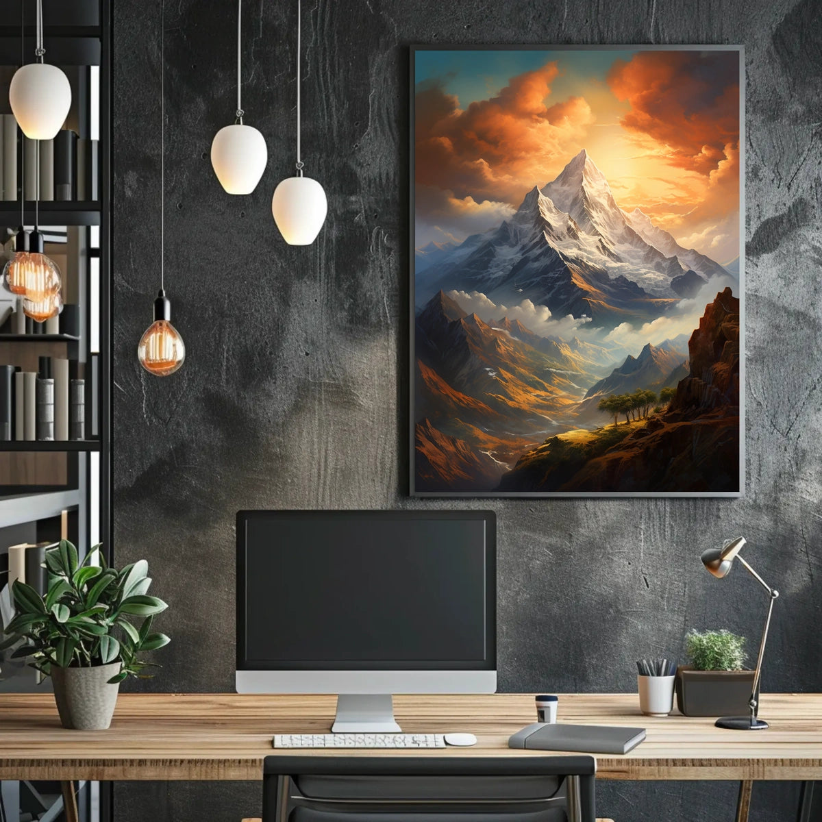 Majestic Mountain Sunrise Art Print - National Park Poster