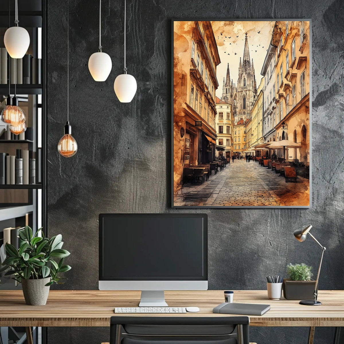 Austria Vienna St Stephens Cathedral Street View Poster