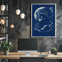Moonlit Dj Wolf Poster