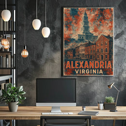 Alexandria Virginia Cityscape Watercolor Wanderlust Poster