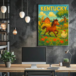 Kentucky Farm Life Rustic Vintage Poster