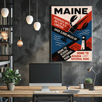 Maine The Lobster State Poster