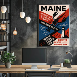 Maine The Lobster State Poster