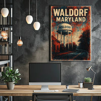 Waldorf Maryland Scenic Map Style Poster