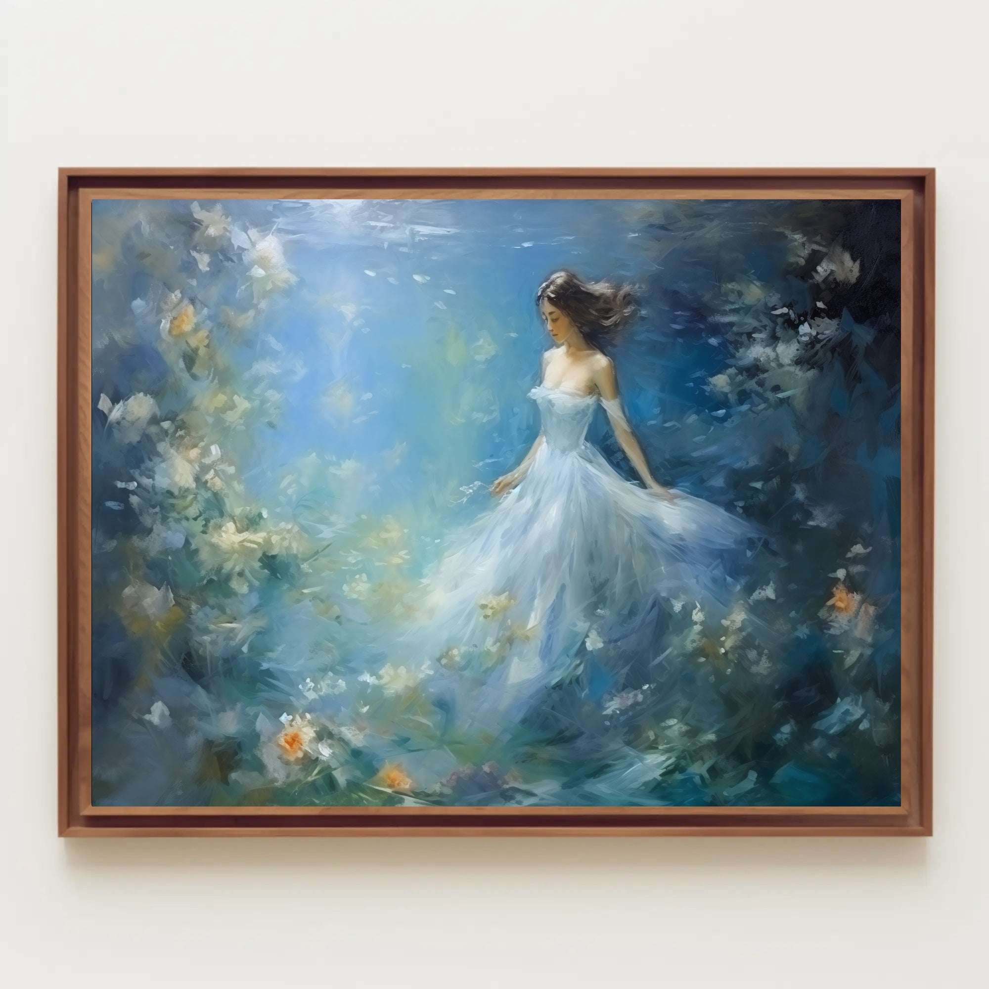 Ethereal Underwater Scene with Woman Fantasy or Mythology Poster