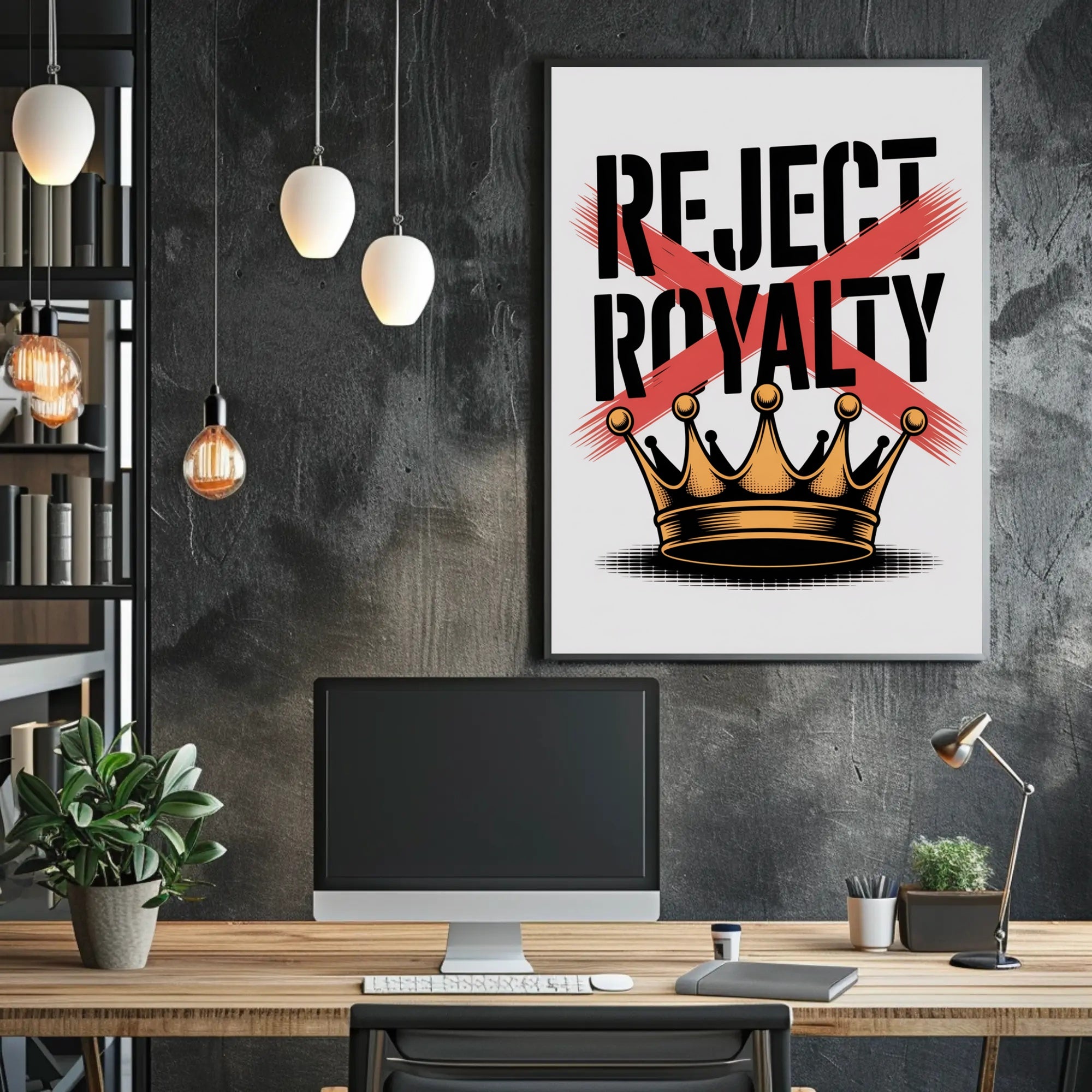 REJECT ROYALTY Artistic Graphic Design Poster
