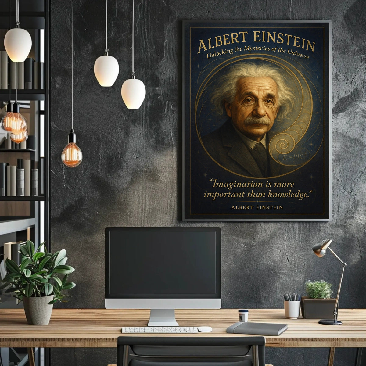 Albert Einstein Inspirational Science Art Poster Print