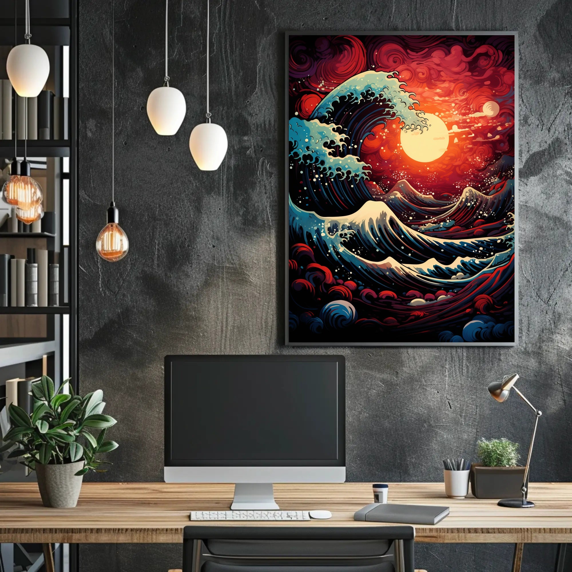 The Great Wave At Sunset Poster PosterGoat
