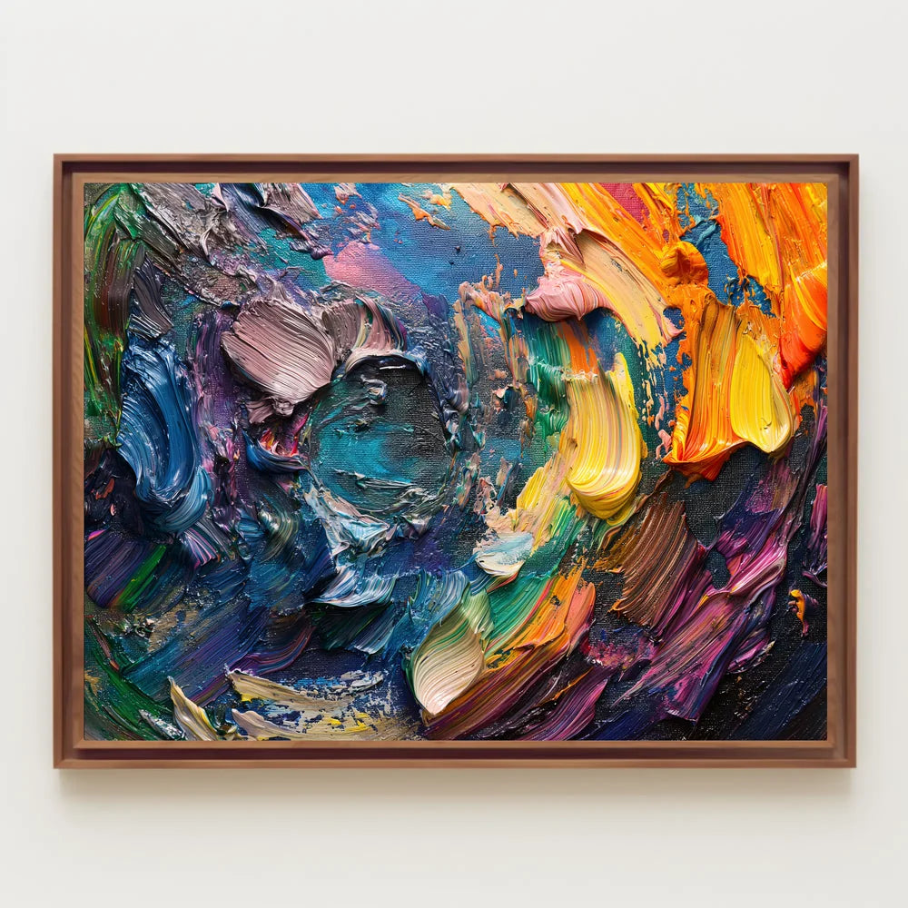 Vibrant Abstract Art Poster with Dynamic Brushstrokes