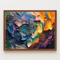 Vibrant Abstract Art Poster with Dynamic Brushstrokes