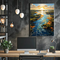 Serene River Landscape Poster