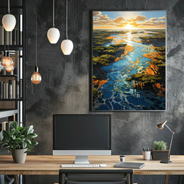 Serene River Landscape Poster