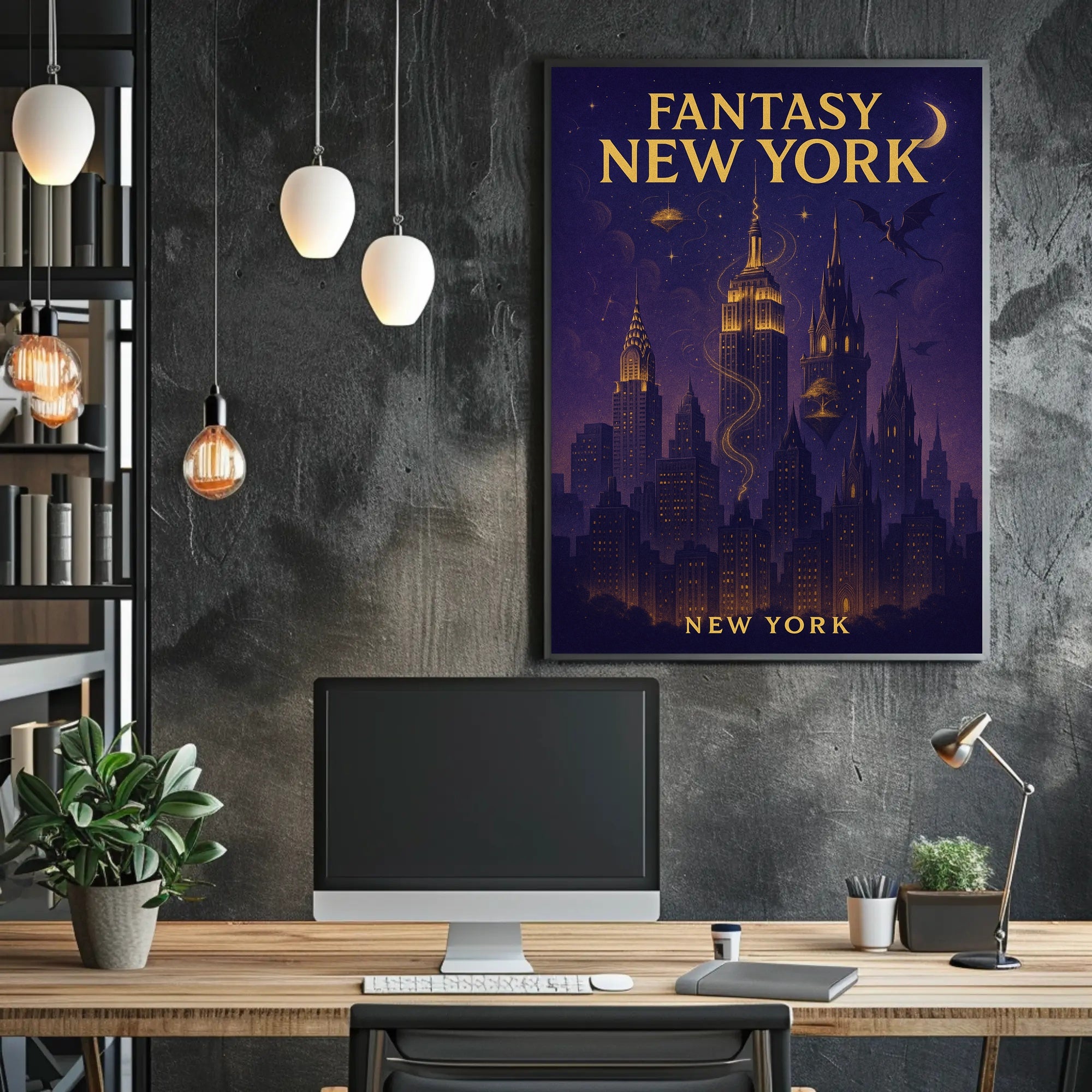 Fantasy New York Poster PosterGoat