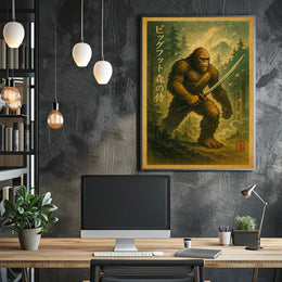 Bigfoot Forest Samurai Poster