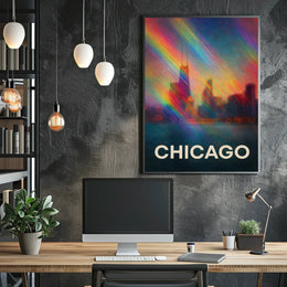 Chicago Skyline Photography Realism Wanderlust Poster