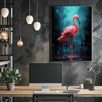 Vivid Flamingo Art Poster