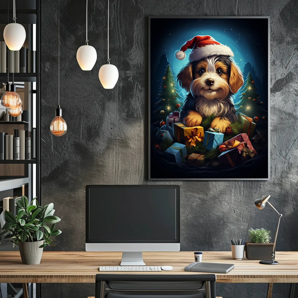 Festive Puppy Christmas Poster: Holiday Cheer Edition