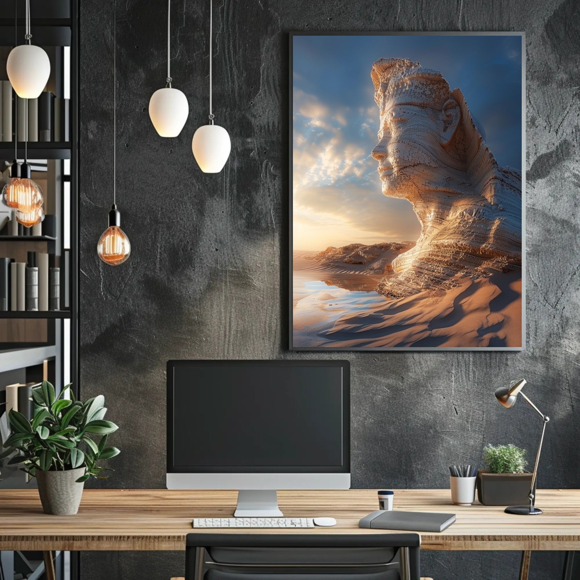 Desert Fantasy Face Art in a Fantasy or Mythology Poster PosterGoat