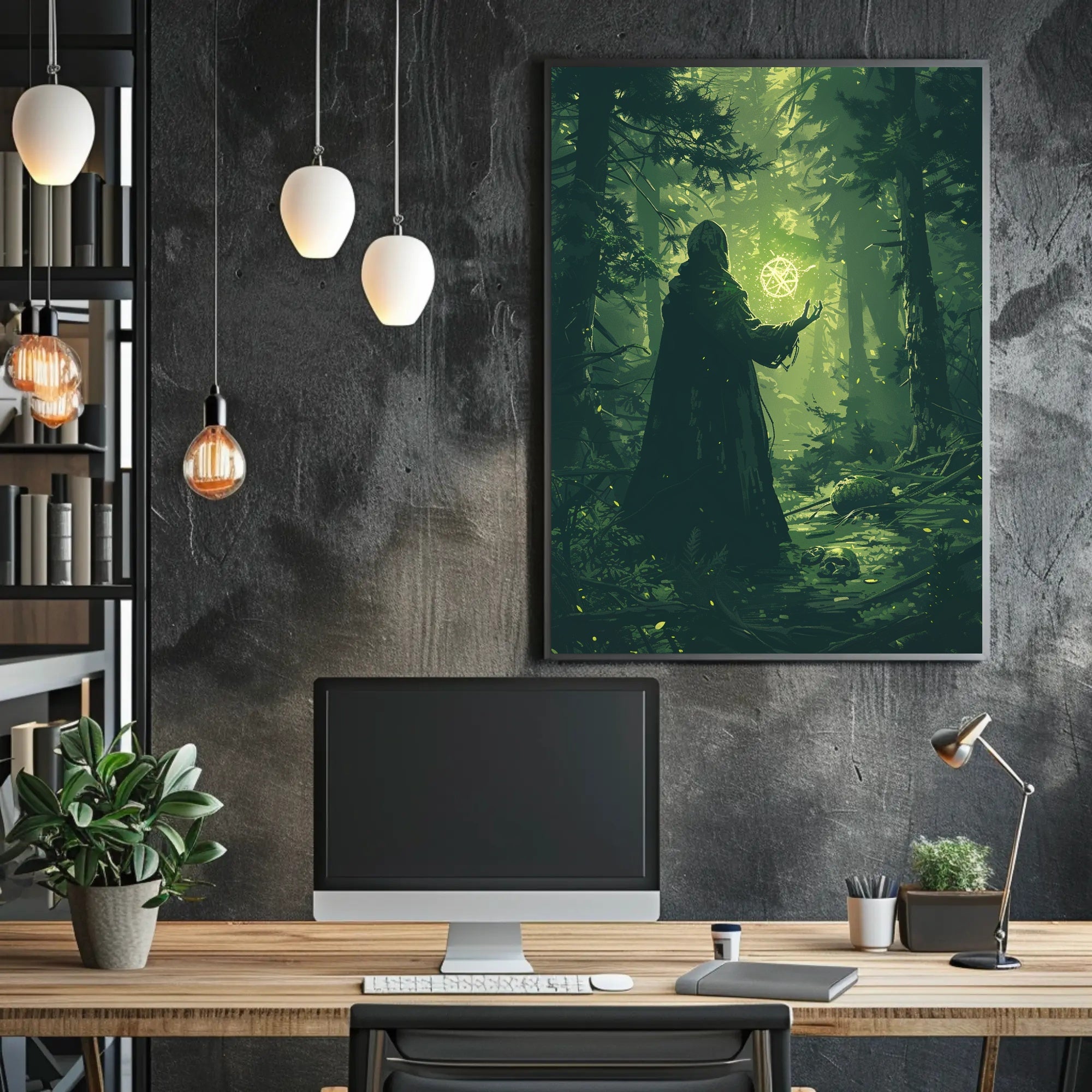 Mysterious Enchanted Forest Ritual in Fantasy or Mythology Poster PosterGoat