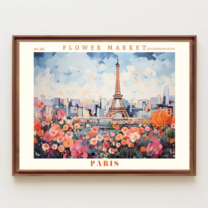 Vibrant Paris Scene with Eiffel Tower Travel Poster