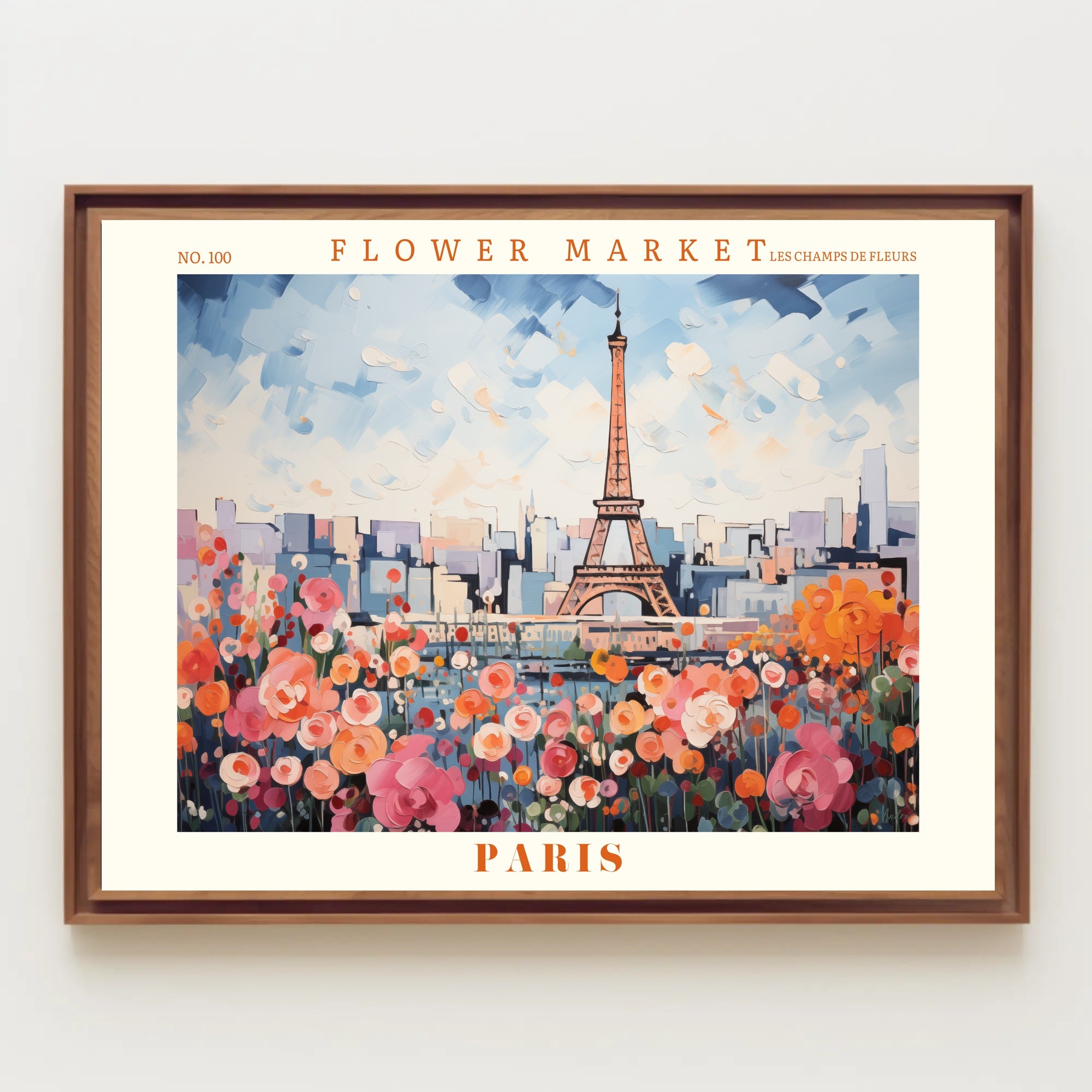 Vibrant Paris Scene with Eiffel Tower Travel Poster