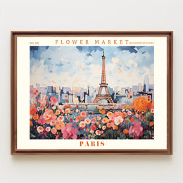 Vibrant Paris Scene with Eiffel Tower Travel Poster