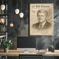 Bill Clinton 42nd President Sketch Poster Art Print PosterGoat