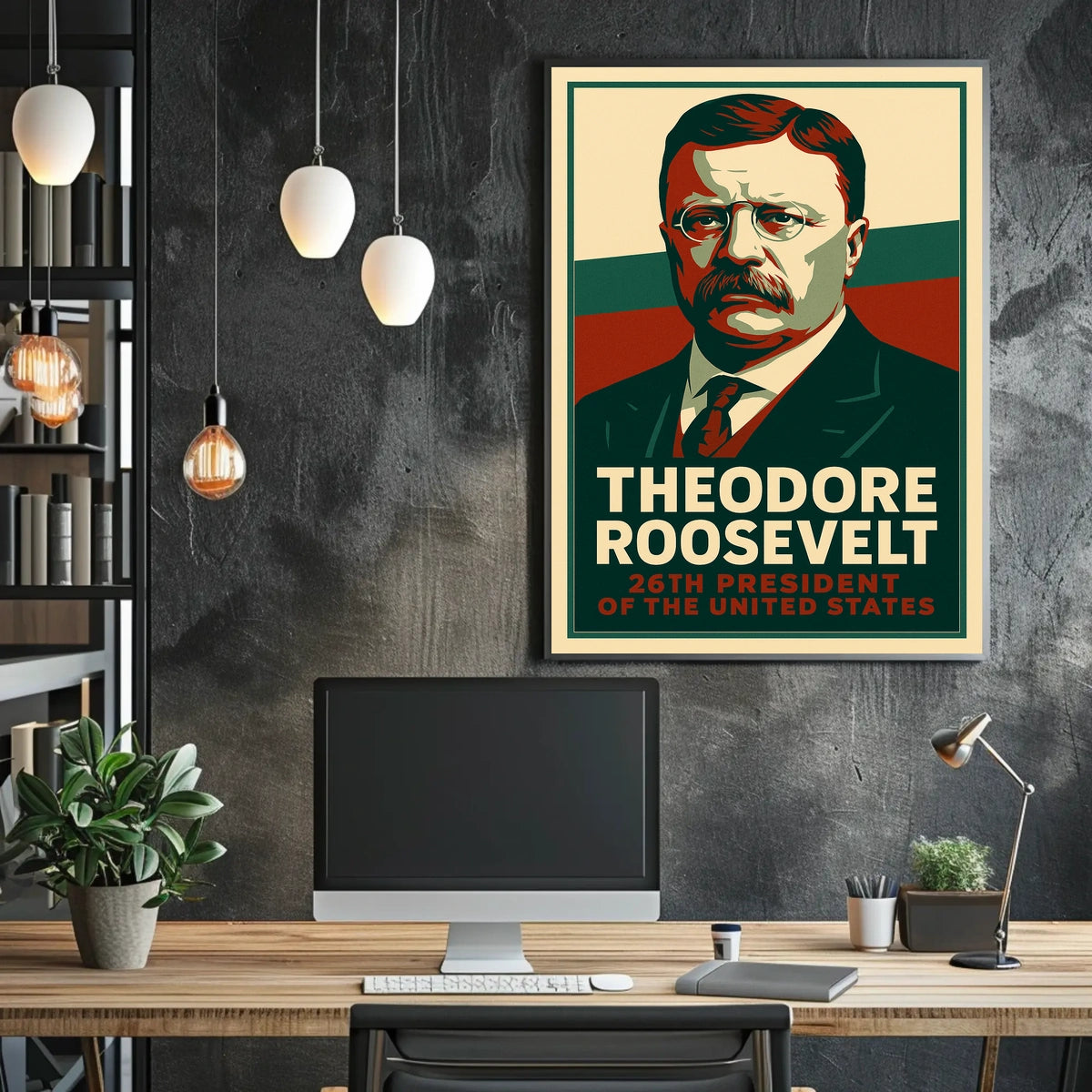 Theodore Roosevelt 26th President Heritage Typography Poster