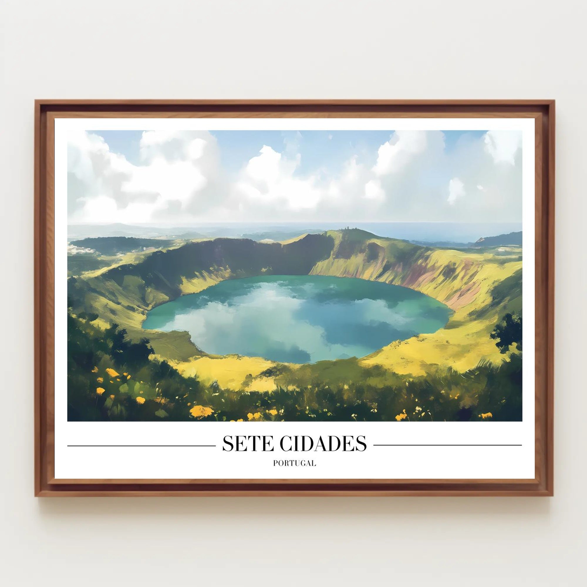 Sete Cidades Tranquil Landscape Travel Poster