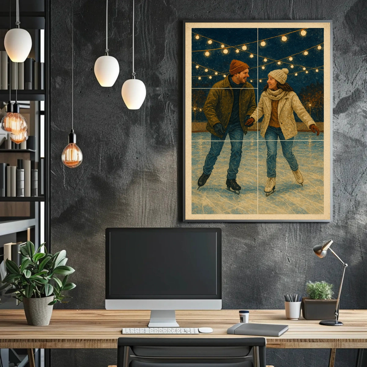 Winter Skating Delight Poster