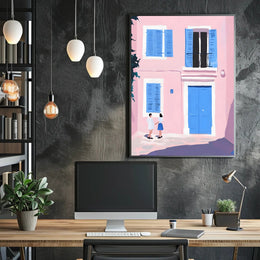 Serene Street Scene Poster Wall Art Print