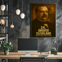 Grover Cleveland Poster Vintage Analog Film Aesthetic Presidential Portrait Wall Art Historical Print