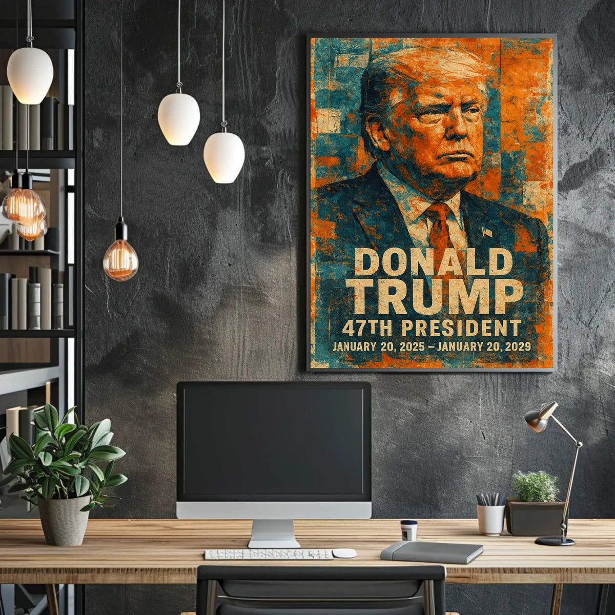 Bold Resolve Donald Trump in Leadership Poster