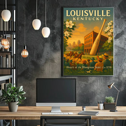 Louisville, Kentucky Heart of the Bluegrass State Poster