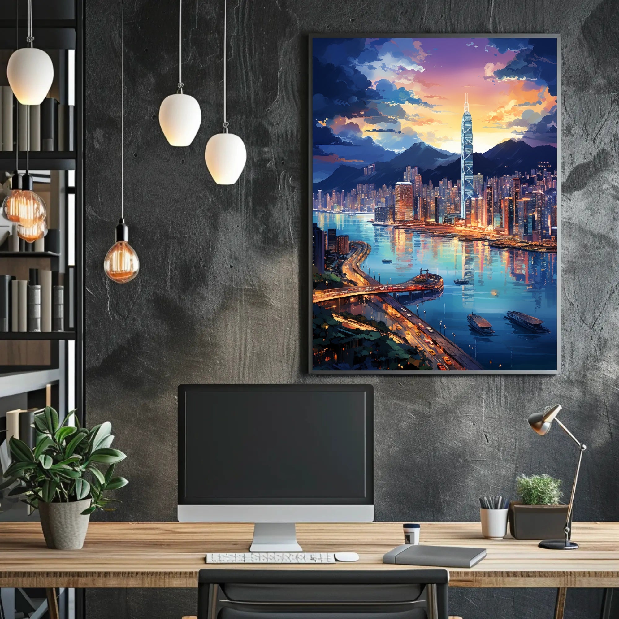 Cityscape At Dusk Poster