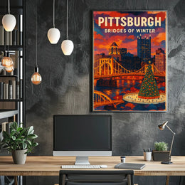 Pittsburgh Bridges of Winter Poster