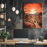 Desert Journey at Sunrise Travel Poster